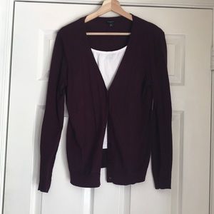 Maroon Ann Taylor button up sweater